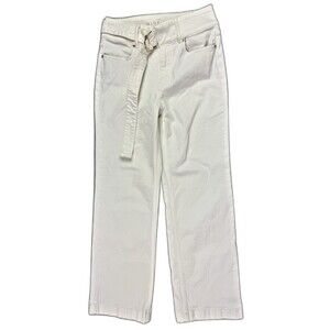 White House Black Market Size 0 Womens Jeans Pants Hi Rise Wide Leg Crop White